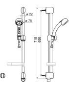 Antikalkinis masažinis dušo komplektas Oras Sensiva 350-60