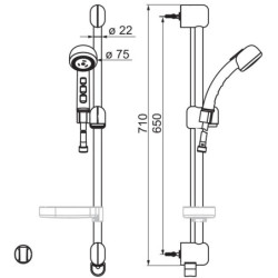 Antikalkinis masažinis dušo komplektas Oras Sensiva 350-60