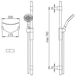 Dušo komplektas Oras Hydra 390