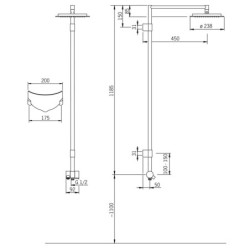 Lietaus dušo komplektas Oras Hydra 391