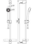 Dušo komplektas Oras Apollo, Baltas