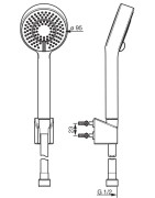 Rankinis dušo komplektas Oras Apollo, 95mm
