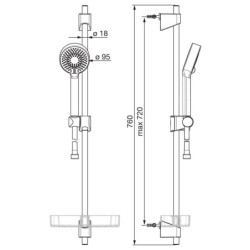 Dušo komplektas Oras Apollo, 95mm
