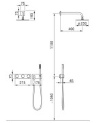 Lietaus dušo dekoratyvinė dalis Oras Signa, su dušo komplektu