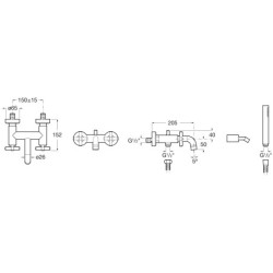 Dušo komplektas Roca Loft,su termostatiniu dušo/vonios maišytuvu