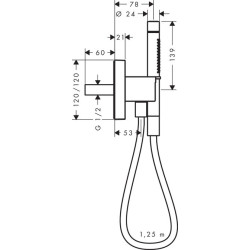 Dušo laikiklis su dušo galva Hansgrohe Porter Unit 120