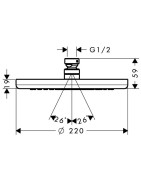 Dušo galva iš lubų Hansgrohe Croma 220