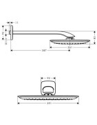 Dušo galva iš sienos Hansgrohe Pura Vida 400, su 390mm alkūne