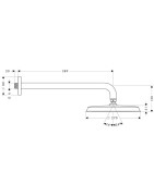 Dušo galva iš sienos Hansgrohe Raindance Classic 240, su alkūne