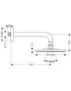 Dušo galva iš sienos Hansgrohe Raindance S 180, su alkūne