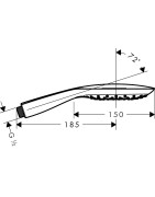 Dušo galva Hansgrohe Pura Vida 150 Eco, Balta/chromas, 3 srovių