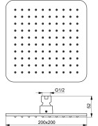 Dušo galva Ideal Standard IdealRain Cube M1, 200x200mm