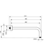Alkūnė dušo galvai Ideal Standard IdealRain iš sienos, 300 mm