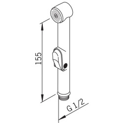 Rankinis dušas Oras Bidette, blokuojamas, baltas