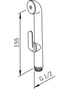 Rankinis dušas Oras Bidette, be laikiklio, baltas