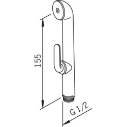 Rankinis dušas Oras Bidette, be laikiklio, baltas