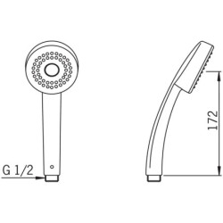 Dušo galva Oras Natura, su taupymo mygtuku