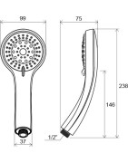 Dušo galvutė Ravak 952.00, 5 funkcijų