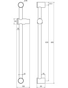 Dušo stovas su reguliuojamu laikikliu Ravak 972.00, 60cm
