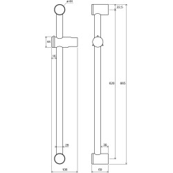 Dušo stovas su reguliuojamu laikikliu Ravak 972.00, 60cm