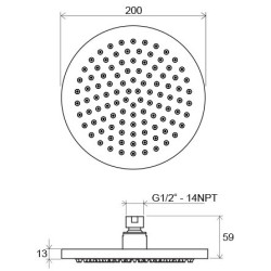 Dušo galvutė Ravak 981.00, žalvarinė