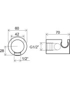 Sieninis dušo išvadas su laikikliu Ravak 706.00