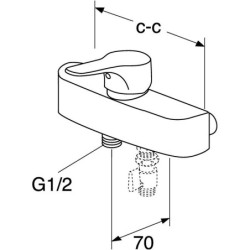 Dušo maišytuvas Gustavsberg Nautic, chromuotas
