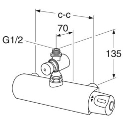 Termostatinis dušo maišytuvas Gustavsberg Nautic, su dozatoriumi