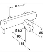 Dušo/vonios maišytuvas Gustavsberg Coloric, Raudonas