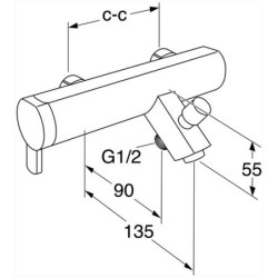 Dušo/vonios maišytuvas Gustavsberg Coloric, Juodas