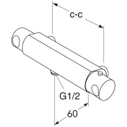 Termostatinis dušo maišytuvas Gustavsberg Coloric, Raudonas