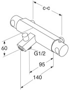Termostatinis dušo/vonios maišytuvas Gustavsberg Coloric, Red