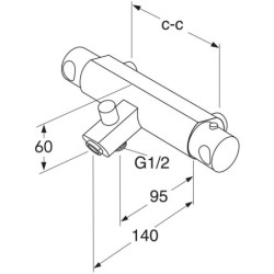 Termostatinis dušo/vonios maišytuvas Gustavsberg Coloric, Black