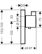 Dekoratyvinė dalis Hansgrohe Select Highflow, su antru pajungimu