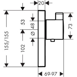 Dekoratyvinė dalis Hansgrohe Select Highflow, su antru pajungimu