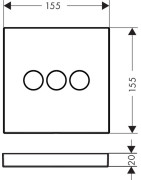 Dekoratyvinė dalis Hansgrohe Select Highflow, 3 funkcijų