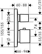 Dekoratyvinė dalis Hansgrohe PuraVida, su mygtuku, balta