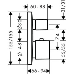 Dekoratyvinė dalis Hansgrohe PuraVida, su mygtuku, balta