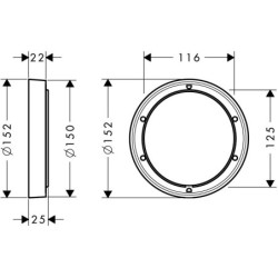 Praplėtimo rinkinys Hansgrohe, 150mm