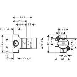 Potinkinis ventilis Hansgrohe Trio