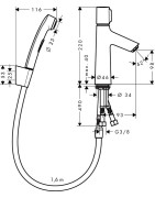 Praustuvo maišytuvas Hansgrohe Talis Select S, su dušeliu