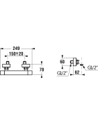 Vonios/dušo maišytuvas Jika Cubito, su dviem rankenėlėmis