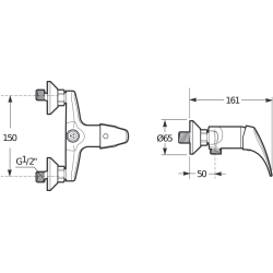 Dušo maišytuvas Jika Talas, be dušo komplekto
