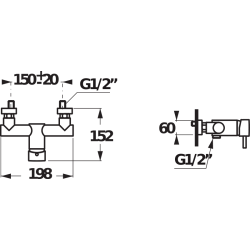 Dušo maišytuvas Jika Mio, be dušo komplekto