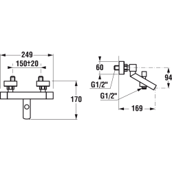 Dušo maišytuvas Jika Cubito, be dušo komplekto