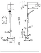Termostatinis lietaus dušo komplektas Oras Optima, su snapu