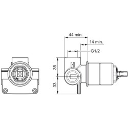Dušo maišytuvo korpusas Oras Twista, montuojamas sienoje
