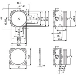 Vonios ir dušo maišytuvo korpusas Oras Bluebox