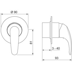 Dušo maišytuvo dekoratyvinė dalis Oras Polara