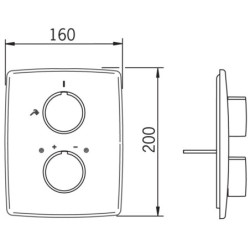 Termostatinio dušo maišytuvo dekoratyvinė dalis Oras Cubista